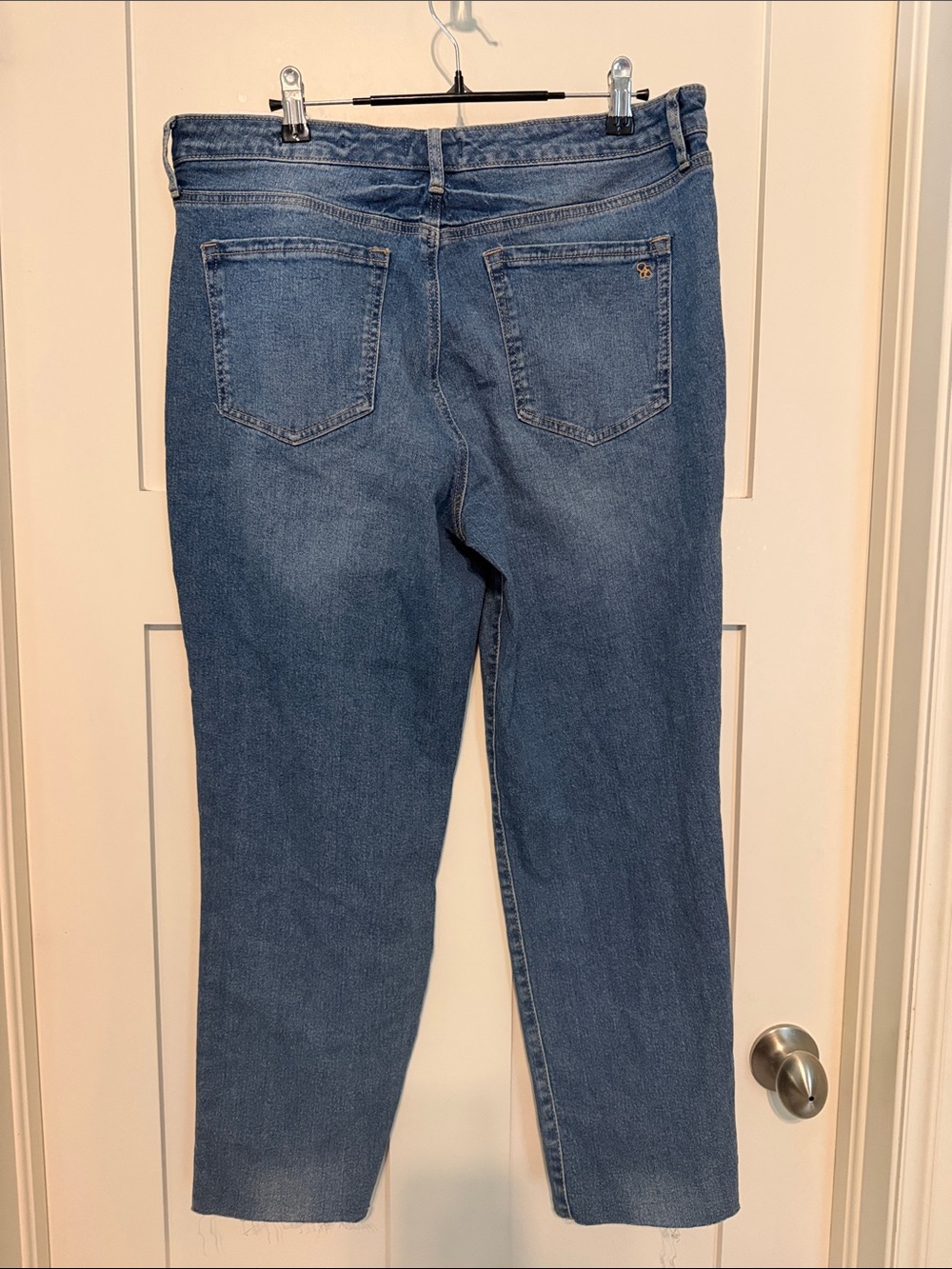 Jessica Simpson Spotlight High Rise Slim Straight Leg Classic Blue Denim Jeans - Picture 9 of 13